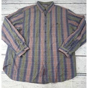 Vintage The Territory Ahead Shirt Mens XL Southwestern Woven Striped Long Sleeve